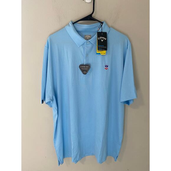 New Callaway Men's Cooling Opti-Dry Swing Tech Golf Polo, Blue Size XXL - Picture 1 of 4